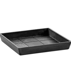 Ecopots Kunststoff-Untersetzer Rotterdam, quadratisch Dunkelgrau Hot