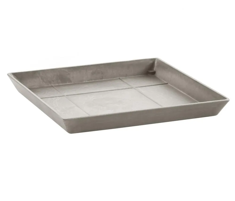 Ecopots Kunststoff-Untersetzer Rotterdam, quadratisch Taupe