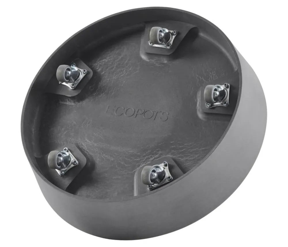 Ecopots Kunststoff-Untersetzer Amsterdam, rund, mit Rollen Grau Outlet