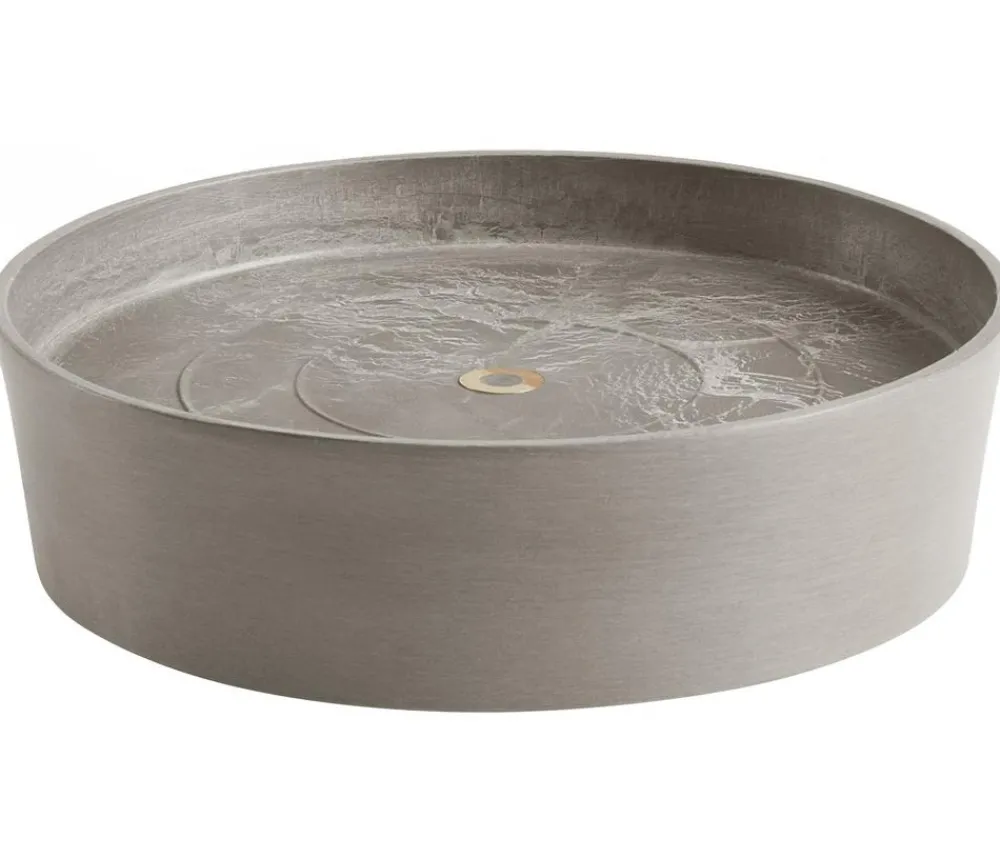 Ecopots Kunststoff-Untersetzer Amsterdam, rund, mit Rollen Taupe Best