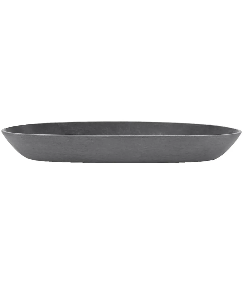 Ecopots Kunststoff-Untersetzer Sofia lang, oval Grau Discount