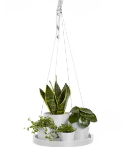 Ecopots Kunststoff-Untersetzer hängend, rund, ca. Ø36/H3 cm Weiß Discount