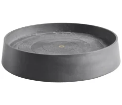 Ecopots Rolluntersetzer|Blumentopf Untersetzer - Kunststoff-Untersetzer Oslo, rund, mit Rollen Grau