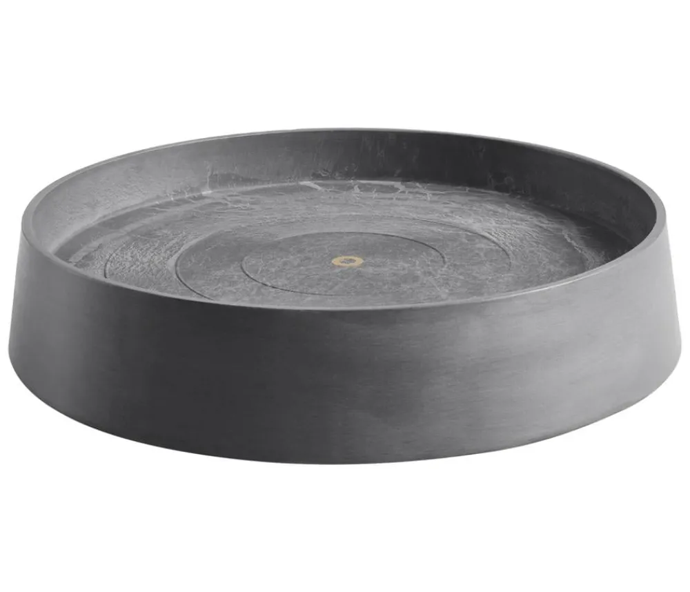 Ecopots Rolluntersetzer|Blumentopf Untersetzer - Kunststoff-Untersetzer Oslo, rund, mit Rollen Grau