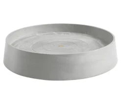 Ecopots Rolluntersetzer|Blumentopf Untersetzer - Kunststoff-Untersetzer Oslo, rund, mit Rollen Hellgrau