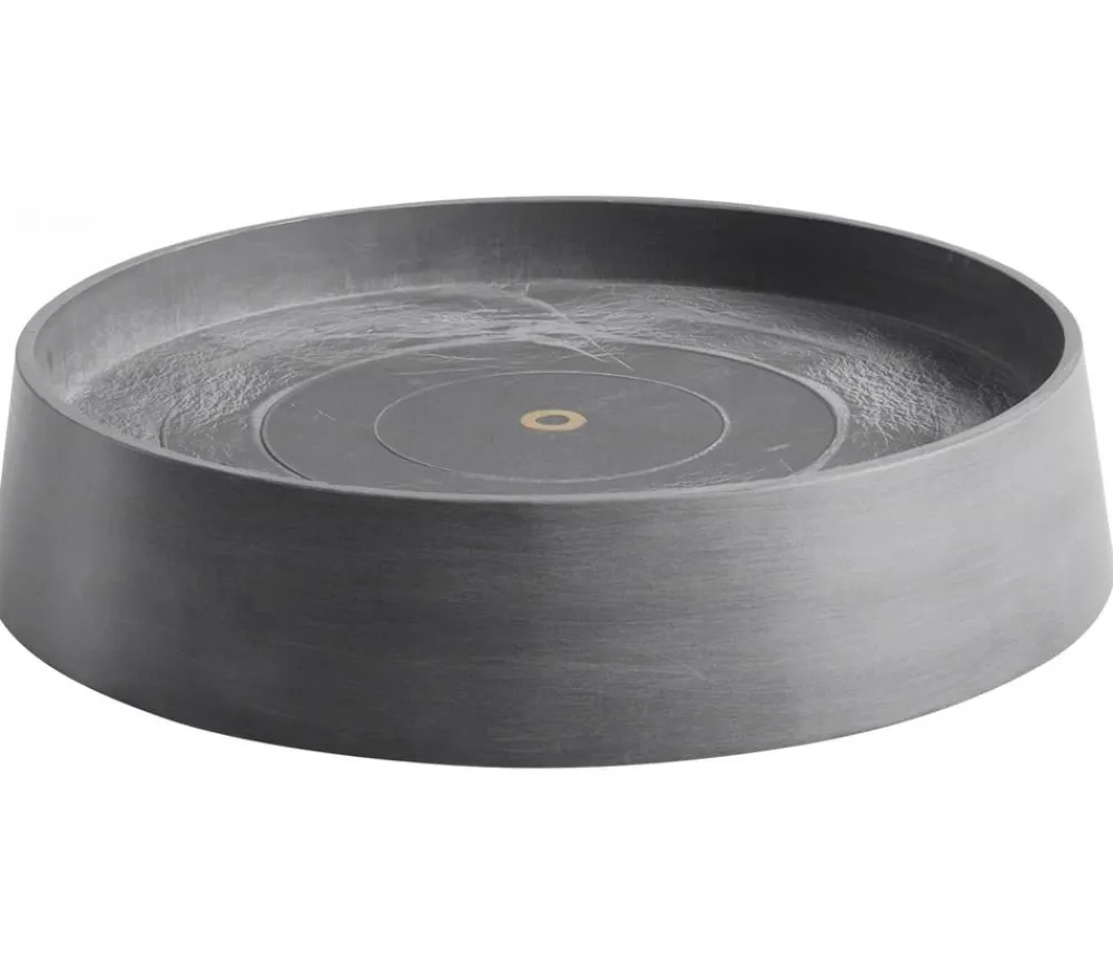 Ecopots Rolluntersetzer|Blumentopf Untersetzer - Kunststoff-Untersetzer Oslo, rund, mit Rollen Grau