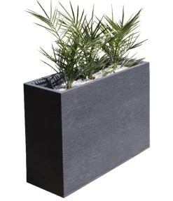 EDA Pflanzkübel & Blumenkästen > Kunststoff-Kasten Graphit, gerillt, rechteckig,