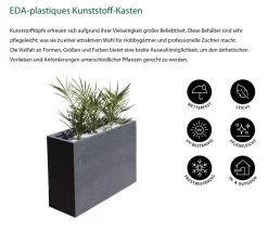 EDA Pflanzkübel & Blumenkästen > Kunststoff-Kasten Graphit, gerillt, rechteckig,