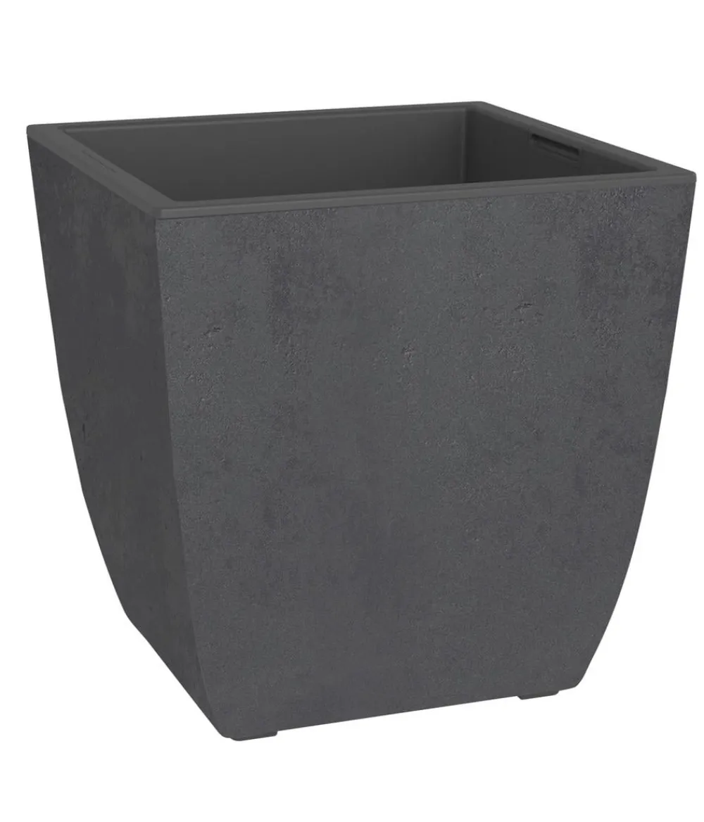 EDA Blumentöpfe & Übertöpfe > Kunststoff-Pflanztopf Diva Basalt, quadratisch,