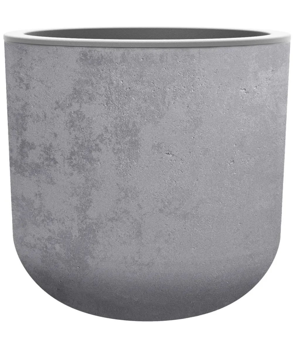 EDA Pflanzkübel & Blumenkästen - Kunststoff-Topf Basalt Up, rund Grau
