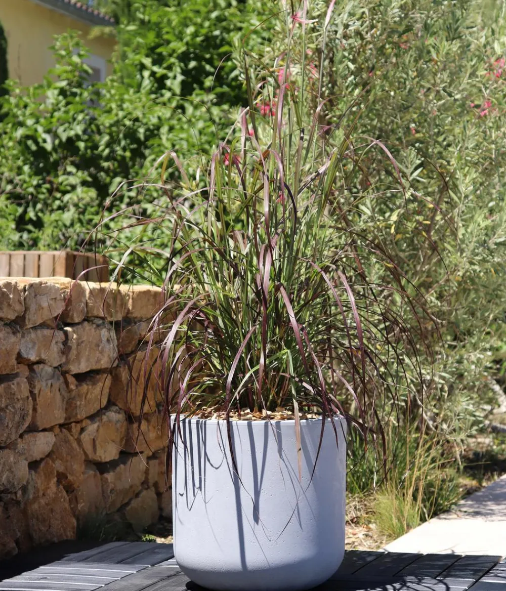 EDA Pflanzkübel & Blumenkästen - Kunststoff-Topf Basalt Up, rund Grau