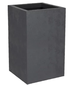 EDA Kunststoff-Topf Basalt Up, quadratisch, ca. B30/H50/T30 cm Anthrazit New