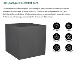EDA Pflanzkübel & Blumenkästen|Blumentöpfe & Übertöpfe > Kunststoff-Topf Graphit, gerillt