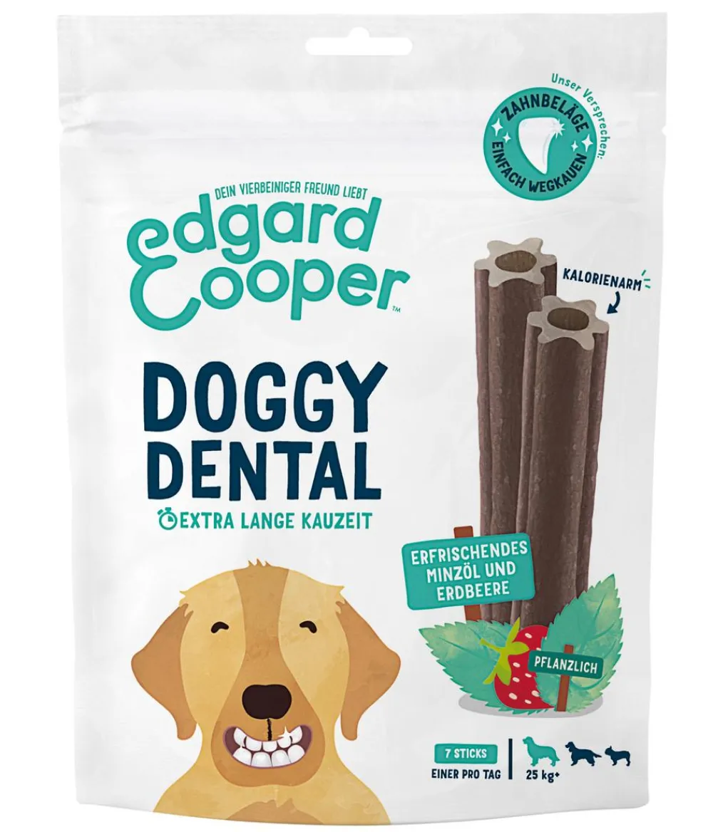 Edgard & Cooper® Hundeleckerlies|Funktionelle Leckerlies - Edgard & Cooper Hundesnack Doggy Dental, Minzöl & Erdbeere