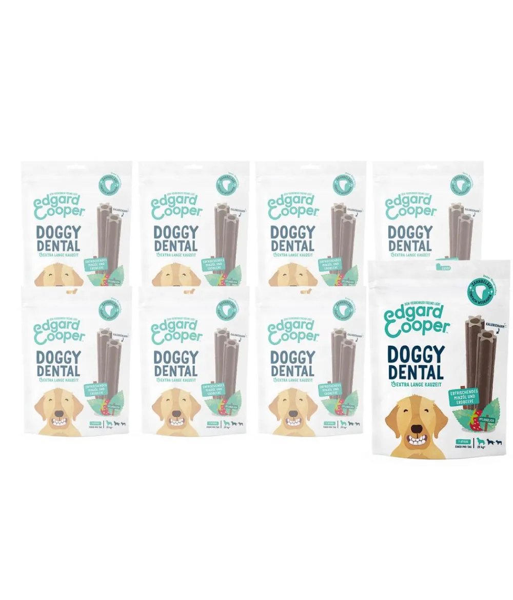 Edgard & Cooper® Hundeleckerlies|Funktionelle Leckerlies - Edgard & Cooper Hundesnack Doggy Dental, Minzöl & Erdbeere