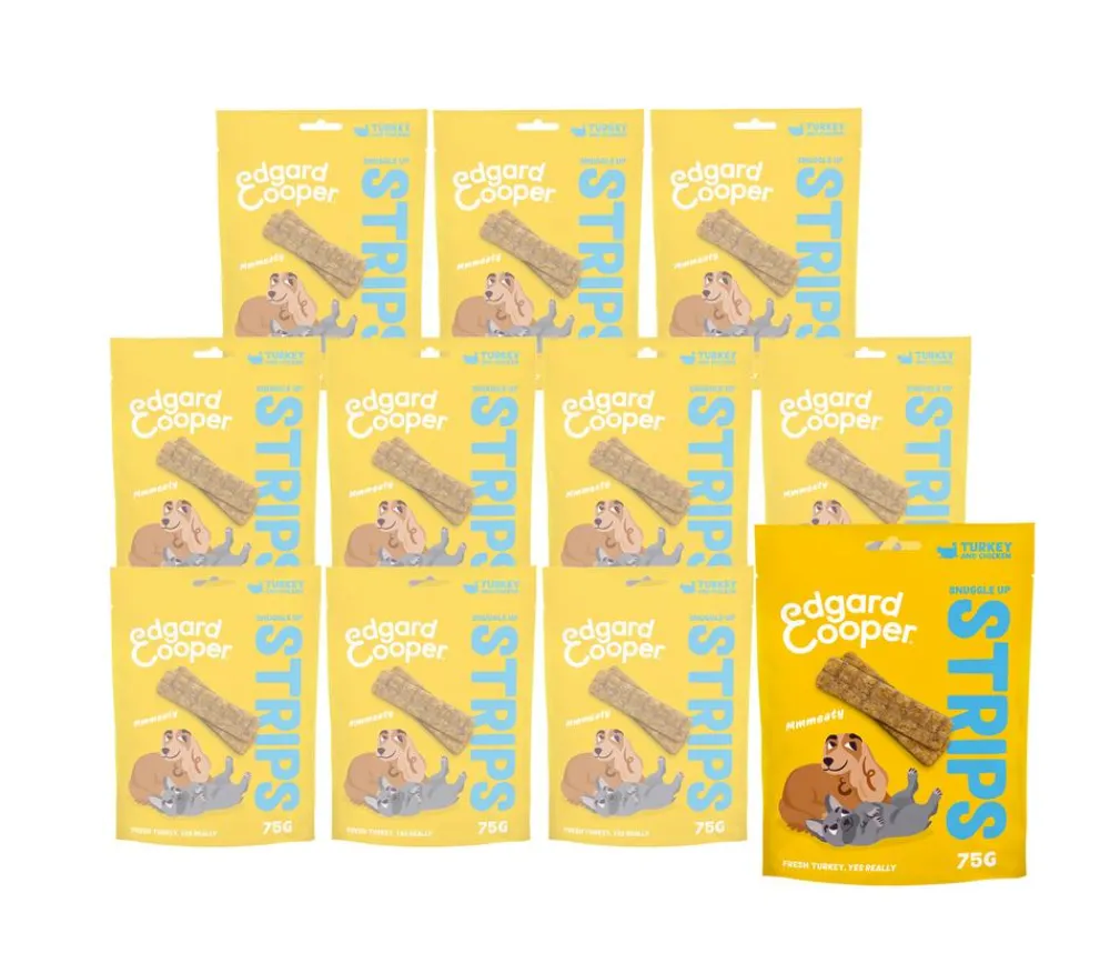 Edgard & Cooper® Hundeleckerlies - Edgard & Cooper Hundesnack Snuggle Up Strips, 11 x 75 g