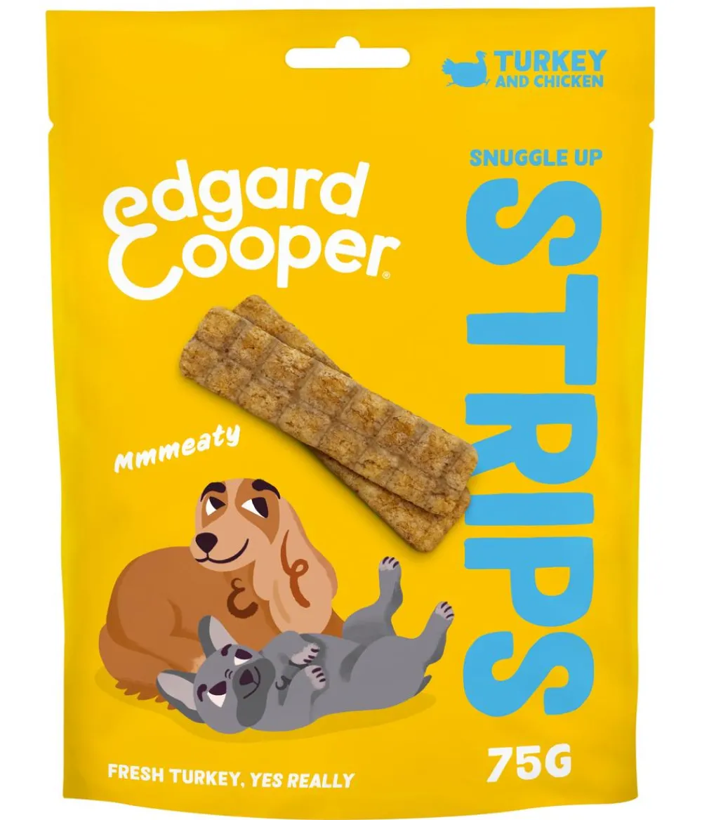 Edgard & Cooper® Hundeleckerlies - Edgard & Cooper Hundesnack Snuggle Up Strips, 11 x 75 g