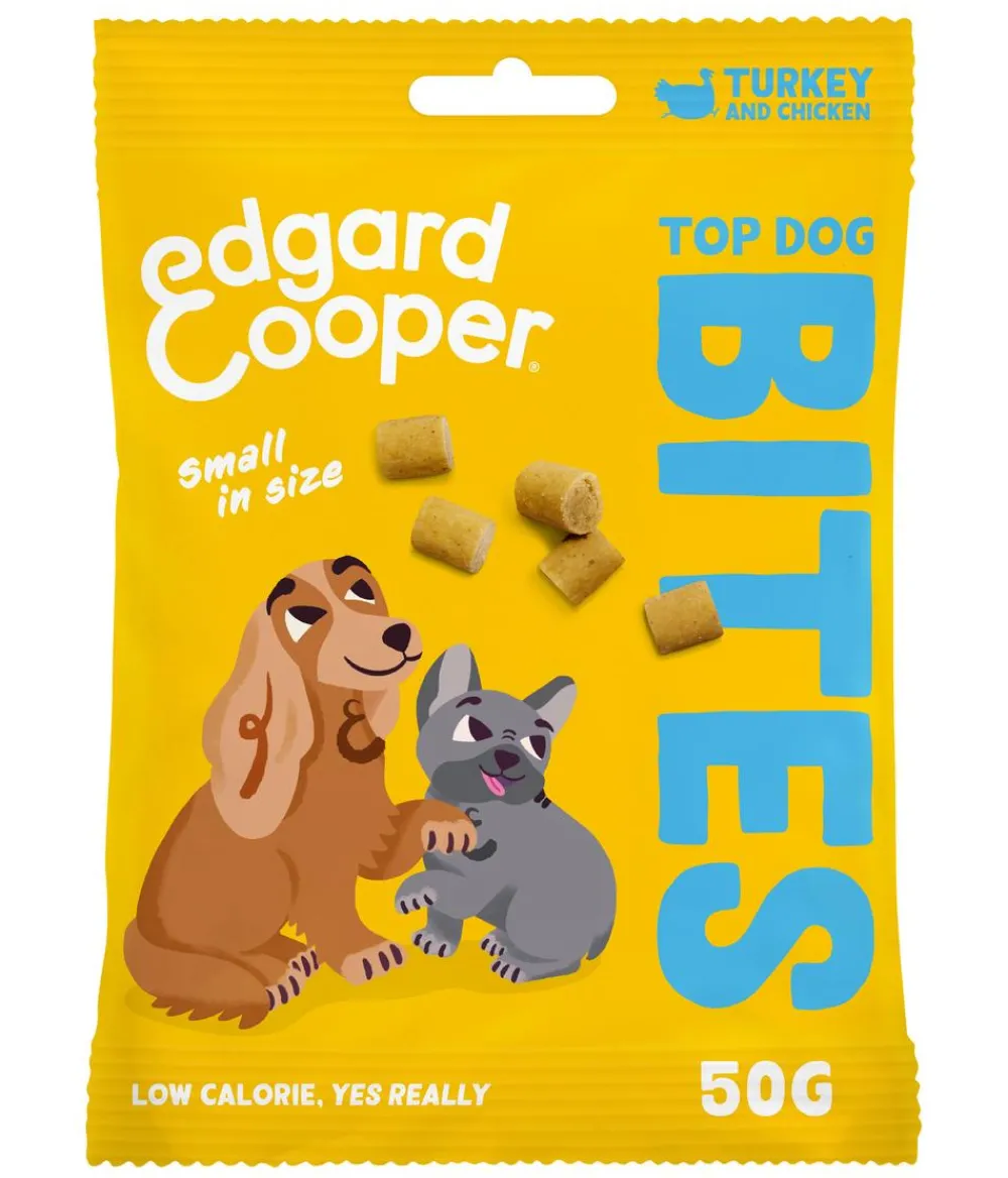 Edgard & Cooper® Hundeleckerlies > Edgard & Cooper Hundesnack Top Dog Bites, Small, Truthahn & Huhn, 15 x 50 g