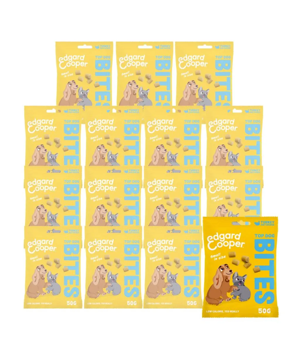 Edgard & Cooper® Hundeleckerlies > Edgard & Cooper Hundesnack Top Dog Bites, Small, Truthahn & Huhn, 15 x 50 g