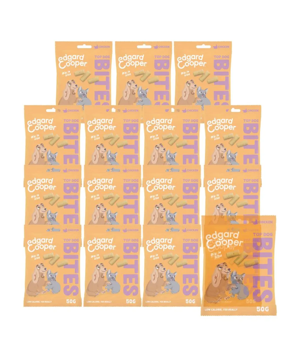 Edgard & Cooper® Hundeleckerlies - Edgard & Cooper Hundesnack Top Dog Bites, Big, Huhn, 15 x 50 g