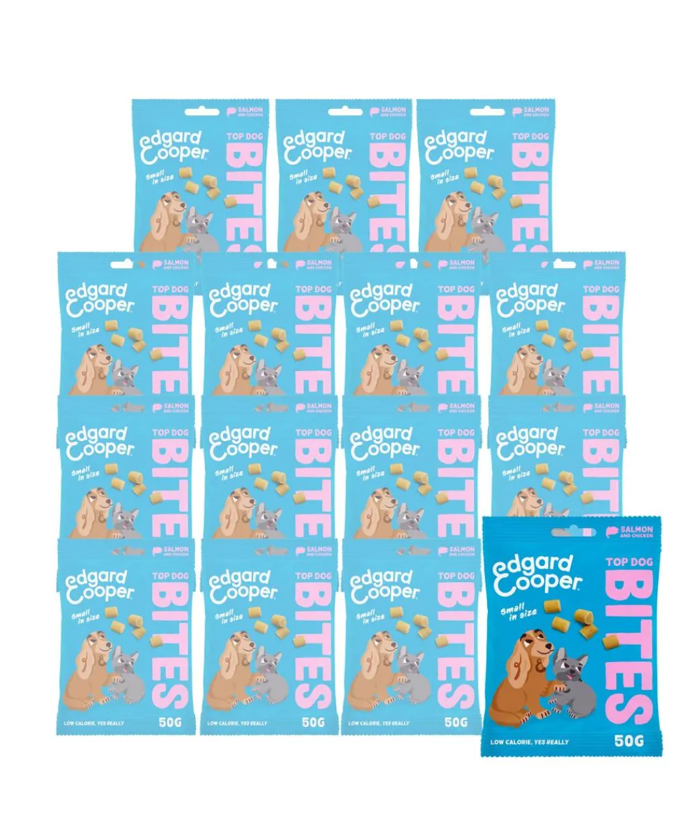 Edgard & Cooper® Hundeleckerlies - Edgard & Cooper Hundesnack Top Dog Bites, Small, Lachs & Huhn, 15 x 50 g