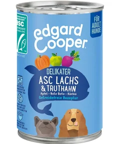 Edgard & Cooper® Nassfutter Hund > Edgard & Cooper Nassfutter für Hunde, Delikater ASC Lachs & Truthahn Adult, 6 x 400 g