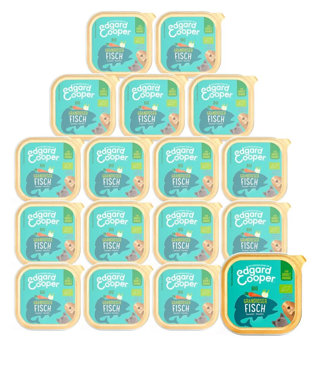 Edgard & Cooper® Nassfutter Hund > Edgard & Cooper Nassfutter für Hunde, Grandioser Fisch Adult, Bio, 17 x 100 g