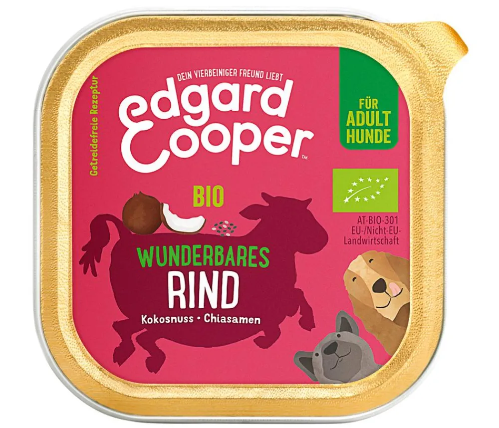 Edgard & Cooper® Nassfutter Hund > Edgard & Cooper Nassfutter für Hunde, Wunderbares Rind Adult, Bio, 17 x 100 g