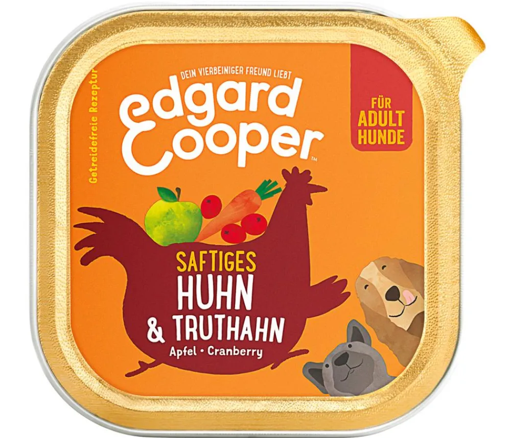 Edgard & Cooper® Edgard & Cooper Nassfutter für Hunde, Saftiges Huhn & Truthahn Adult, 11 x 150 g Discount