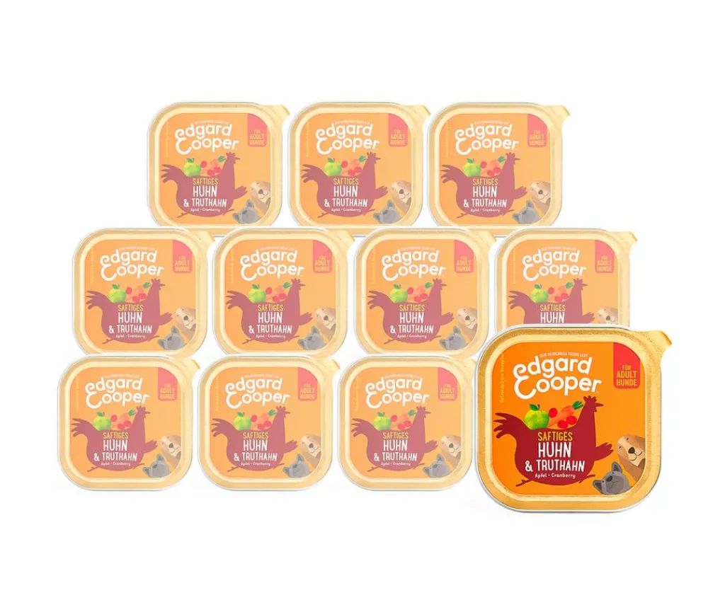 Edgard & Cooper® Edgard & Cooper Nassfutter für Hunde, Saftiges Huhn & Truthahn Adult, 11 x 150 g Discount