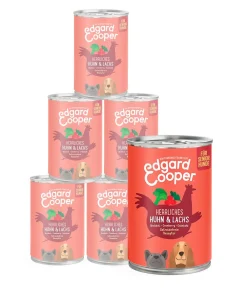 Edgard & Cooper® Nassfutter Hund > Edgard & Cooper Nassfutter für Hunde, Herrliches Huhn & Lachs, Senior, 6 x 400 g