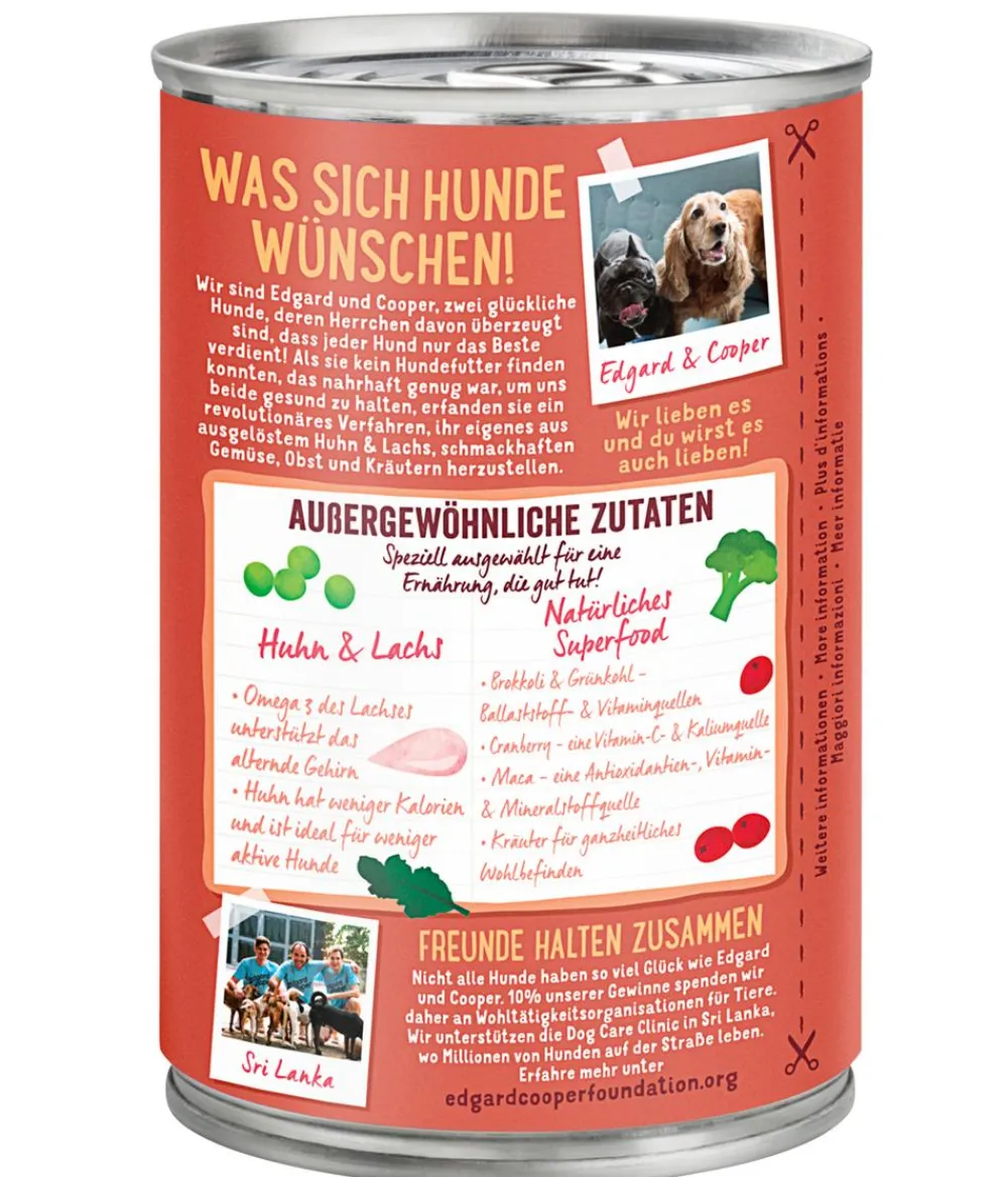 Edgard & Cooper® Nassfutter Hund > Edgard & Cooper Nassfutter für Hunde, Herrliches Huhn & Lachs, Senior, 6 x 400 g