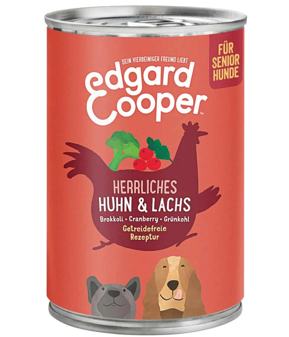 Edgard & Cooper® Nassfutter Hund > Edgard & Cooper Nassfutter für Hunde, Herrliches Huhn & Lachs, Senior, 6 x 400 g