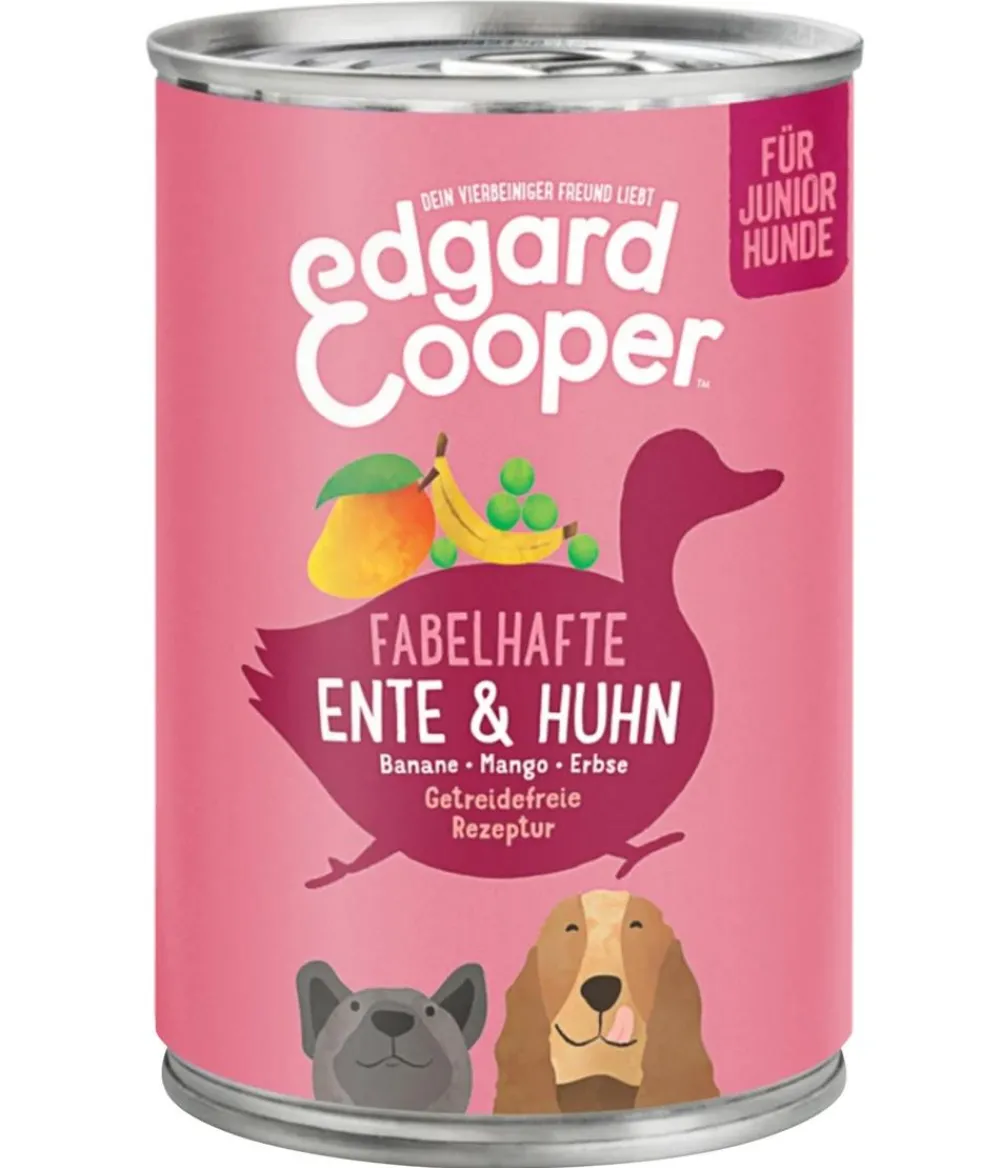 Edgard & Cooper® Edgard & Cooper Nassfutter für Hunde, Fabelhafte Ente & Huhn, Junior, 6 x 400 g New