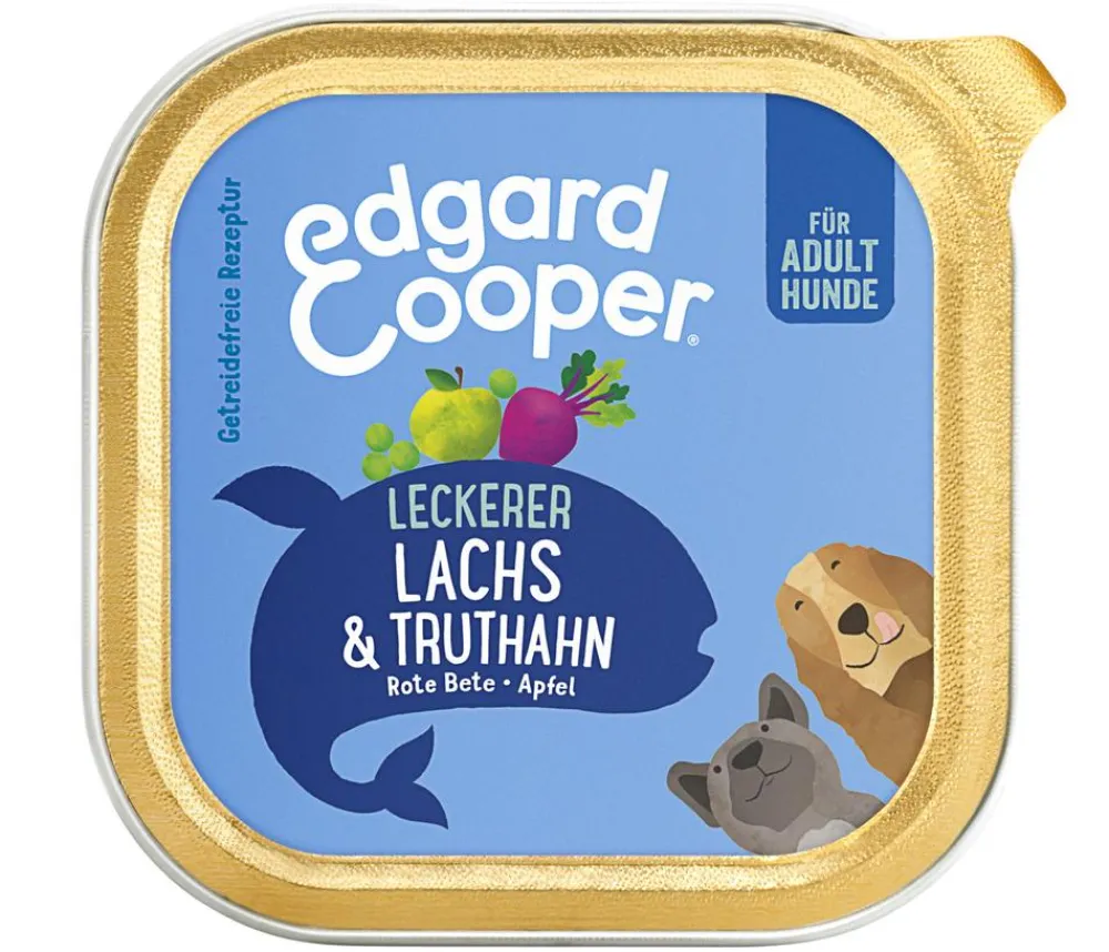 Edgard & Cooper® Nassfutter Hund - Edgard & Cooper Nassfutter für Hunde, Leckerer Lachs & Truthahn Adult, 11 x 150 g