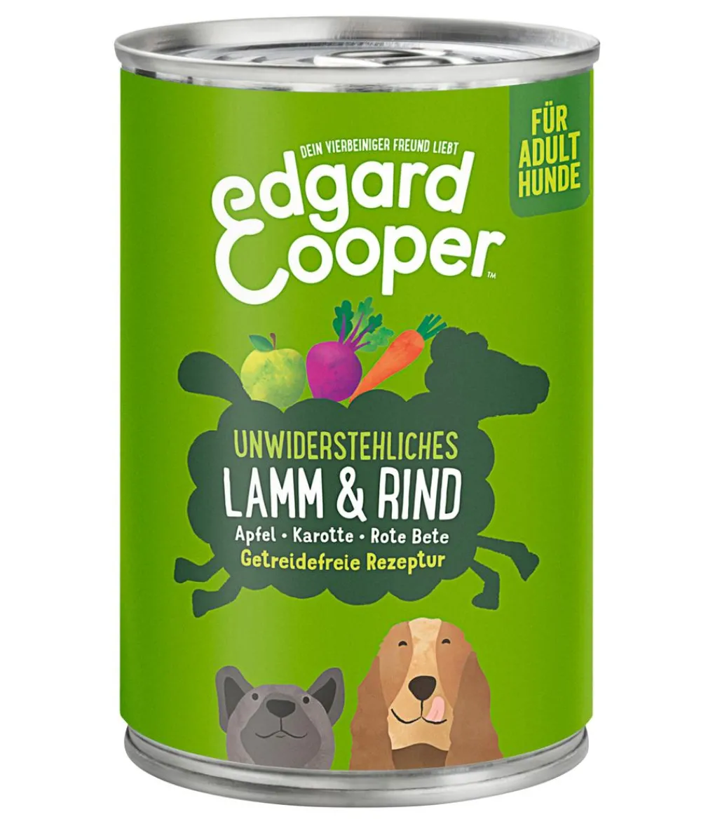 Edgard & Cooper® Nassfutter Hund - Edgard & Cooper Nassfutter für Hunde, Unwiderstehliches Lamm & Rind Adult, 6 x 400 g