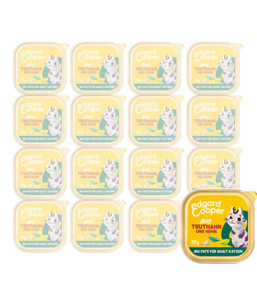 Edgard & Cooper® Nassfutter Katze - Edgard & Cooper Nassfutter für Katzen Bio Truthahn & Huhn Paté Adult, 16 x 85 g