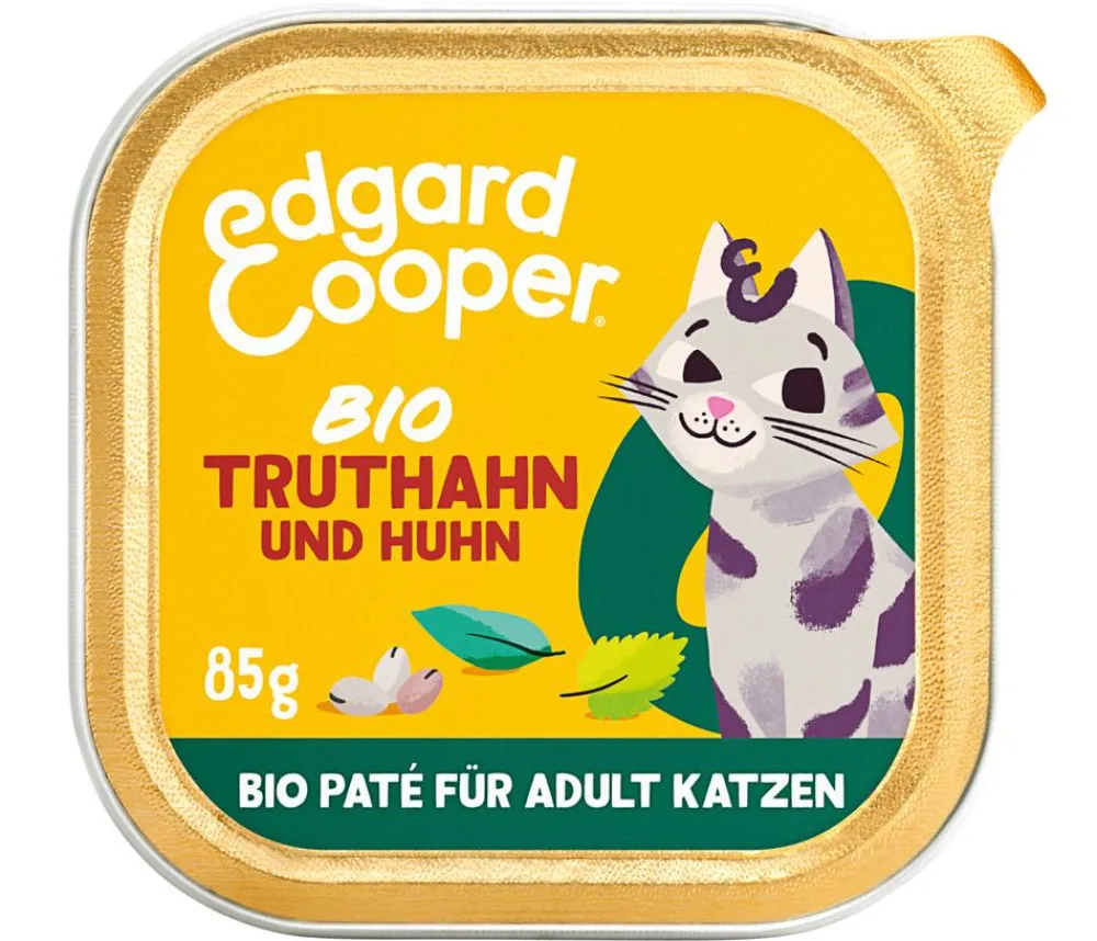 Edgard & Cooper® Nassfutter Katze - Edgard & Cooper Nassfutter für Katzen Bio Truthahn & Huhn Paté Adult, 16 x 85 g