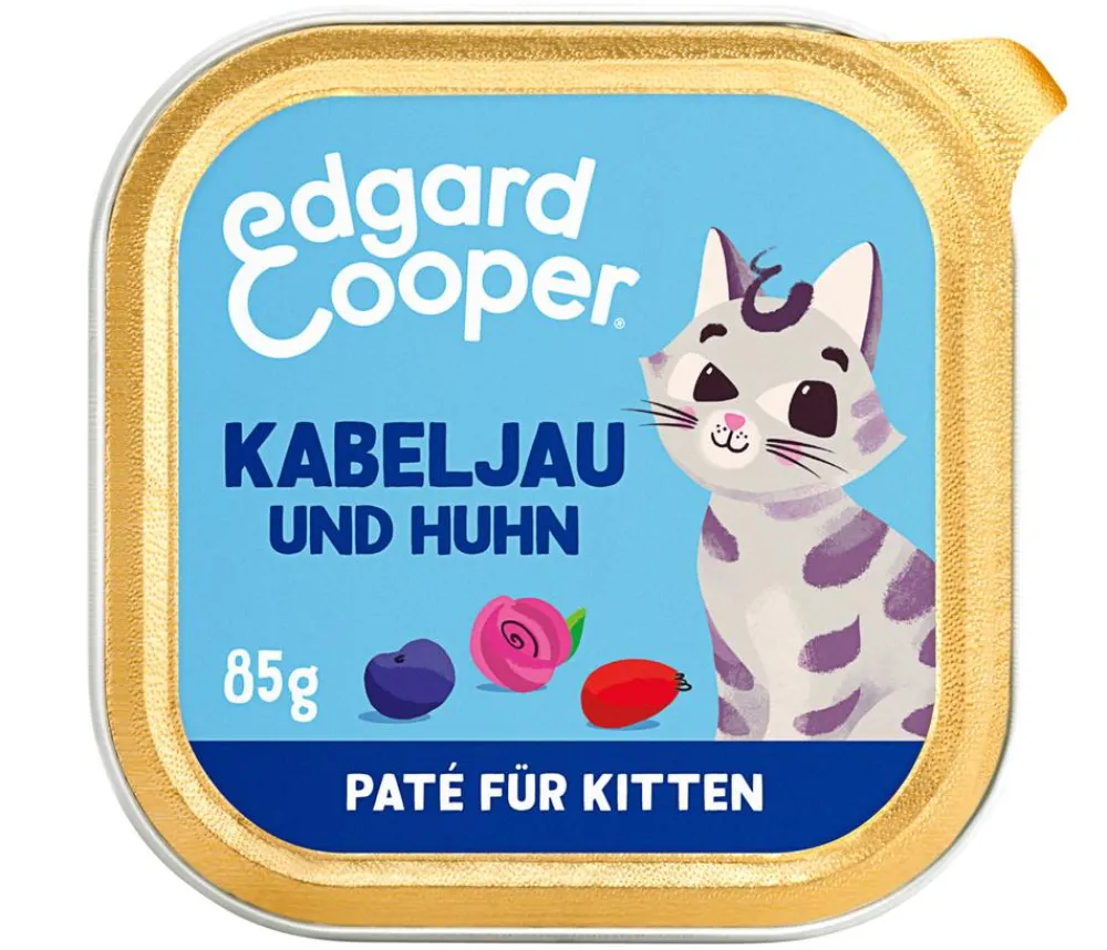 Edgard & Cooper® Nassfutter Katze > Edgard & Cooper Nassfutter für Katzen MSC-Kabeljau & Freilaufhuhn Paté, Kitten, 16 x 85 g