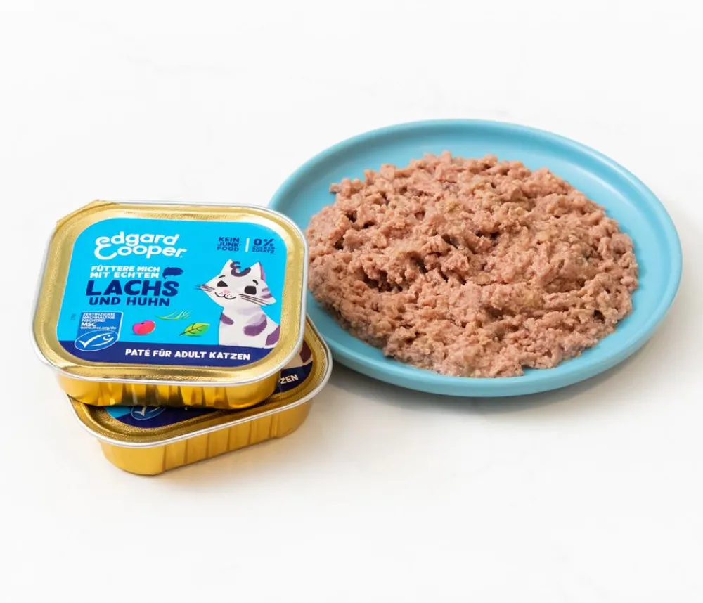 Edgard & Cooper® Nassfutter Katze > Edgard & Cooper Nassfutter für Katzen MSC-Lachs & Freilaufhuhn Paté Adult, 16 x 85 g