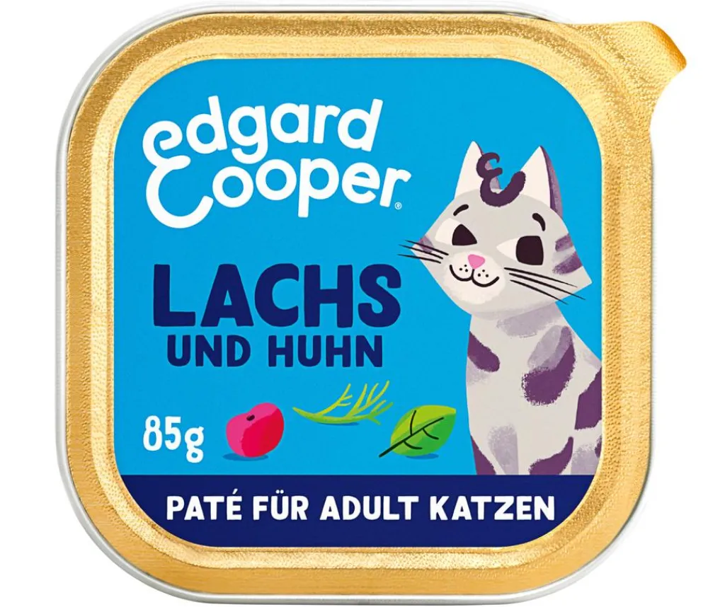 Edgard & Cooper® Nassfutter Katze > Edgard & Cooper Nassfutter für Katzen MSC-Lachs & Freilaufhuhn Paté Adult, 16 x 85 g