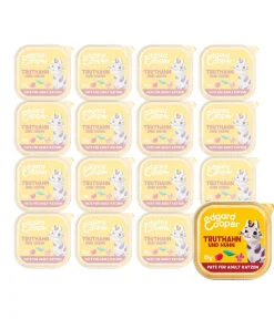 Edgard & Cooper® Edgard & Cooper Nassfutter für Katzen Freilauftruthahn & Freilaufhuhn Paté Adult, 16 x 85 g Hot