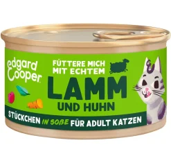 Edgard & Cooper® Nassfutter Katze > Edgard & Cooper Nassfutter für Katzen Lamm & Freilandhuhn Stückchen in Soße Adult, 18 x 85 g