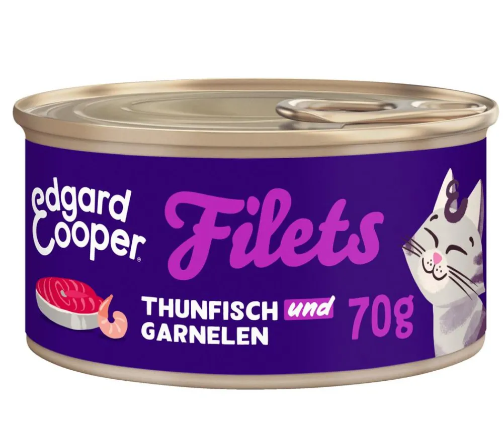 Edgard & Cooper® Edgard & Cooper Nassfutter für Katzen Wildfang-Thunfisch & Garnele Filets, 24 x 70 g Sale