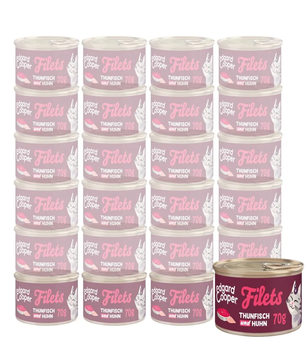 Edgard & Cooper® Edgard & Cooper Nassfutter für Katzen Wildfang-Thunfisch & Freilaufhuhn Filets, 24 x 70 g Online