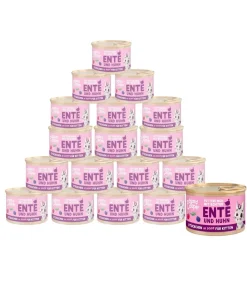 Edgard & Cooper® Edgard & Cooper Nassfutter für Katzen Freilaufente & Freilaufhuhn Stückchen in Soße, Kitten, 18 x 85 g Hot