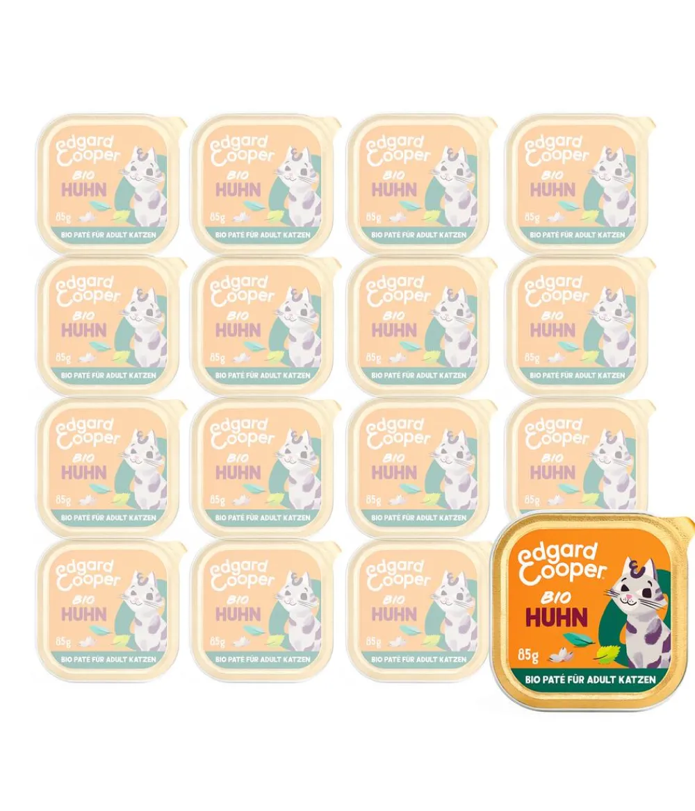 Edgard & Cooper® Edgard & Cooper Nassfutter für Katzen Bio Huhn & Rind Paté Adult, 16 x 85 g Outlet