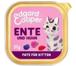 Edgard & Cooper® Nassfutter Katze - Edgard & Cooper Nassfutter für Katzen Freilaufente & Freilaufhuhn Paté, Kitten, 16 x 85 g