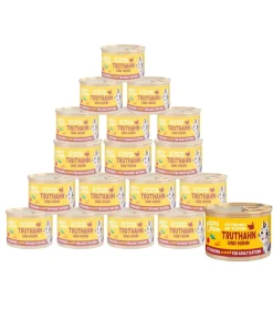 Edgard & Cooper® Nassfutter Katze - Edgard & Cooper Nassfutter für Katzen Freilauftruthahn & Freilaufhuhn Stückchen in Soße Adult, 18 x 85 g