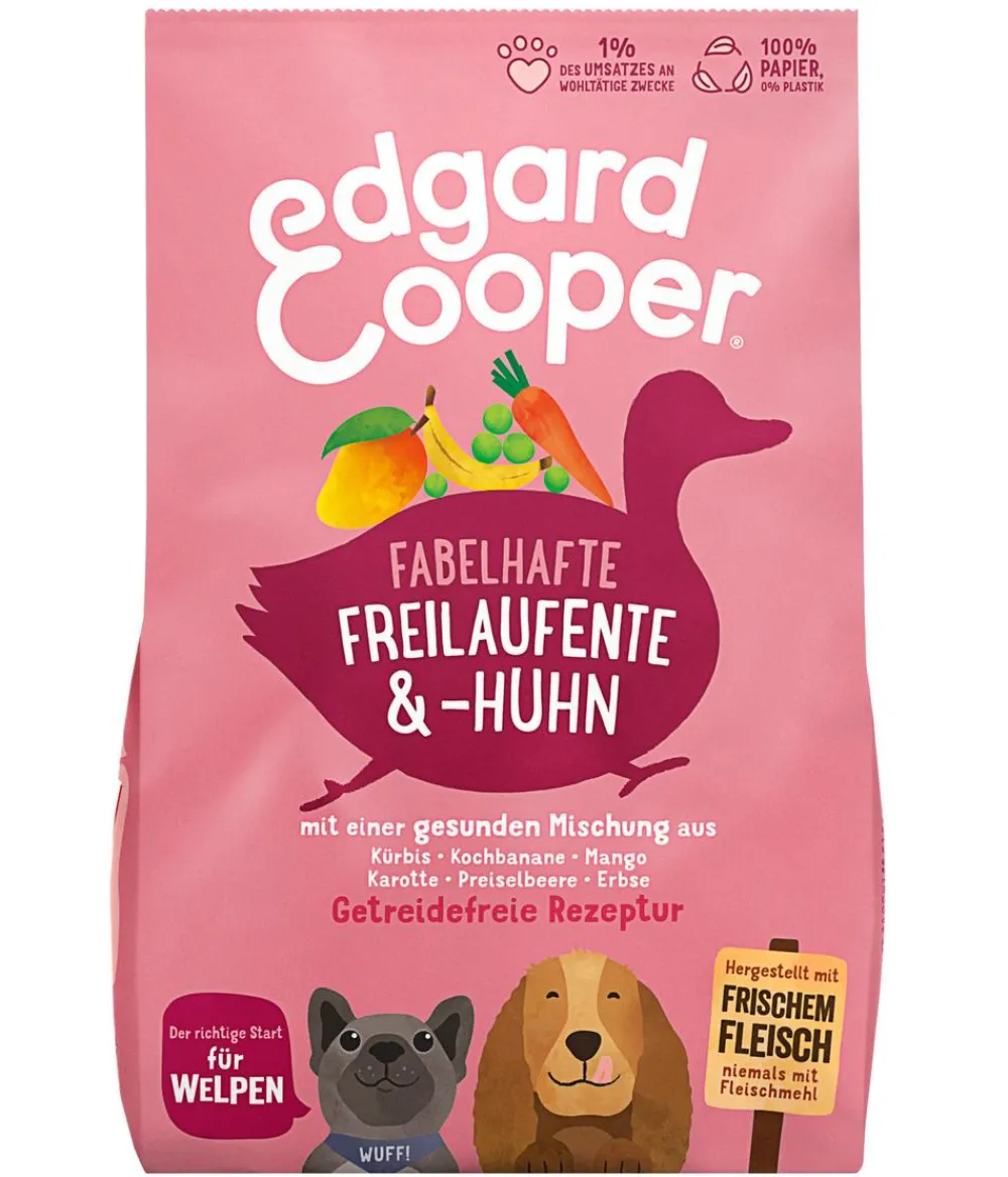 Edgard & Cooper® Trockenfutter Hund - Edgard & Cooper Tockenfutter für Hunde, Fabelhafte Freilaufente, & -Huhn, Welpen